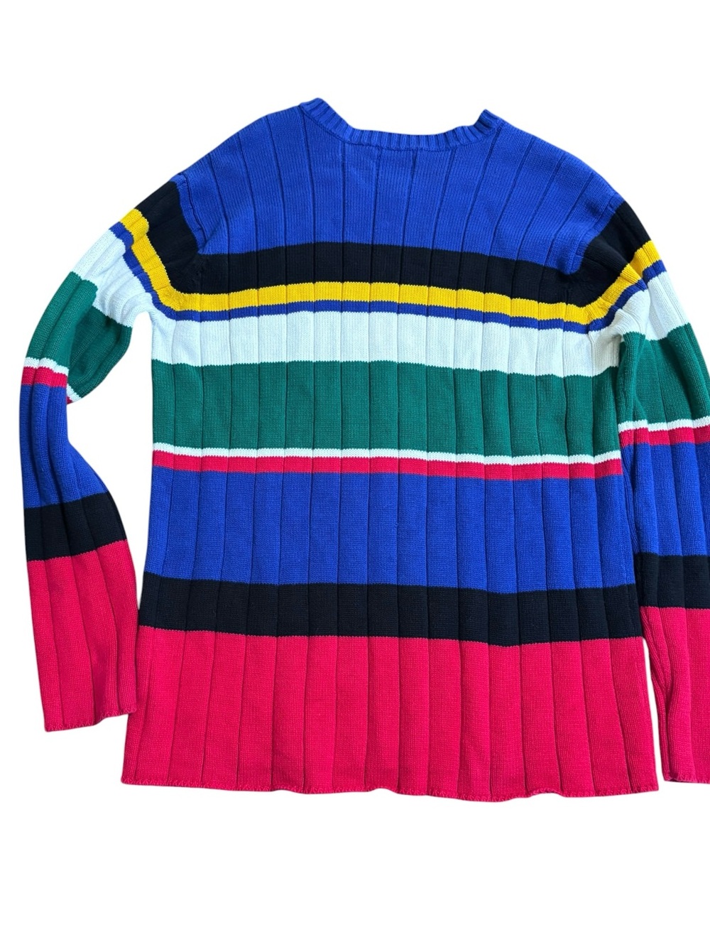 Vintage Tommy Hilfiger Colorblock Rib Knit Sweater Y2K 90s - Picture 2 of 6